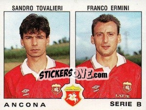 Sticker Franco Ermini / Sandro Tovalieri - Calciatori 1991-1992 n. 389 - Panini