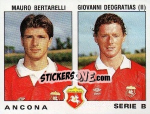Sticker Mauro Bertarelli / Giovanni Deogratias - Calciatori 1991-1992 n. 390 - Panini
