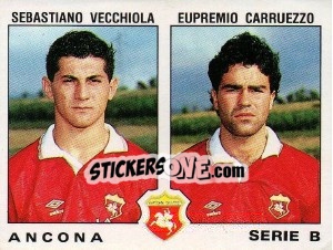 Cromo Eupremio Carruezzo / Sebastiano Vecchiola - Calciatori 1991-1992 - Panini