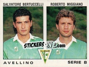 Cromo Salvatore Bertuccelli / Roberto Miggiano - Calciatori 1991-1992 - Panini