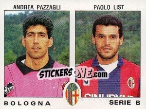 Cromo Paolo List / Andrea Pazzagli - Calciatori 1991-1992 - Panini