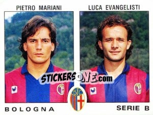 Sticker Luca Evangelisti / Pietro Mariani - Calciatori 1991-1992 n. 404 - Panini