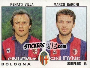 Sticker Marco Baroni / Renato Villa - Calciatori 1991-1992 - Panini