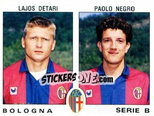 Sticker Lajos Detari / Paolo Negro - Calciatori 1991-1992 n. 408 - Panini