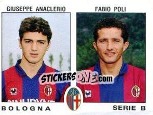 Cromo Giuseppe Anaclerio / Fabio Poli - Calciatori 1991-1992 - Panini