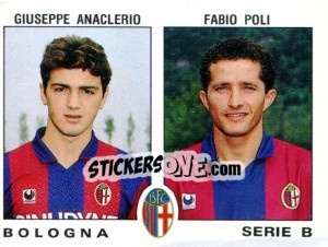 Sticker Giuseppe Anaclerio / Fabio Poli - Calciatori 1991-1992 n. 409 - Panini
