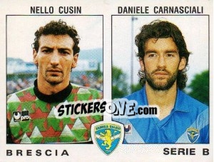 Sticker Daniele Carnasciali / Nello Cusin - Calciatori 1991-1992 n. 411 - Panini