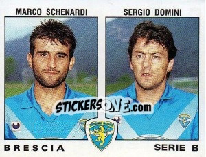 Sticker Sergio Domini / Marco Schenardi - Calciatori 1991-1992 n. 415 - Panini