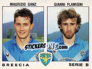 Sticker Gianni Flamigni / Maurizio Ganz - Calciatori 1991-1992 n. 417 - Panini
