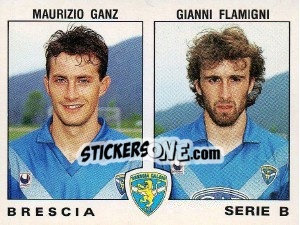 Cromo Gianni Flamigni / Maurizio Ganz - Calciatori 1991-1992 - Panini