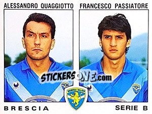 Sticker Francesco Passiatore / Alessandro Quaggiotto - Calciatori 1991-1992 n. 418 - Panini