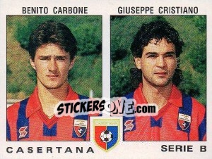 Cromo Benito Carbone / Giuseppe Cristiano - Calciatori 1991-1992 - Panini