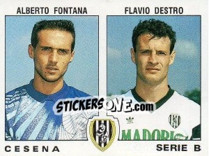 Cromo Flavio Destro / Alberto Fontana - Calciatori 1991-1992 - Panini