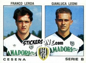 Sticker Gianluca Leoni / Franco Lerda - Calciatori 1991-1992 n. 435 - Panini