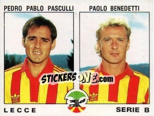 Cromo Paolo Benedetti / Pedro Pablo Pasculli - Calciatori 1991-1992 - Panini