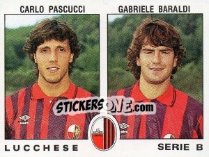 Sticker Gabriele Baraldi / Carlo Pascucci - Calciatori 1991-1992 - Panini