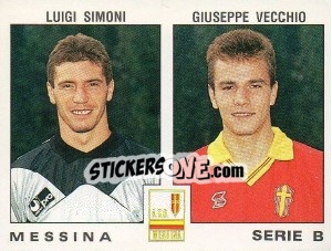 Sticker Luigi Simoni / Giuseppe Vecchio - Calciatori 1991-1992 n. 465 - Panini