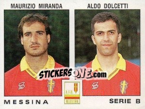 Sticker Aldo Dolcetti / Maurizio Miranda - Calciatori 1991-1992 - Panini