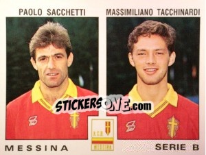 Sticker Paolo Sacchetti / Massimiliano Tacchinardi - Calciatori 1991-1992 n. 471 - Panini