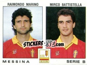 Sticker Mirco Battistella / Raimondo Marino - Calciatori 1991-1992 n. 472 - Panini