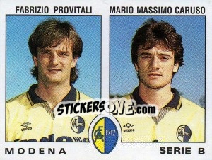 Sticker Mario Massimo Caruso / Fabrizio Provitali - Calciatori 1991-1992 - Panini