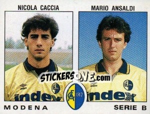 Sticker Mario Ansaldi / Nicola Caccia - Calciatori 1991-1992 n. 480 - Panini