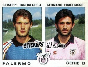 Sticker Giuseppe Taglialatela / Germano Fragliasso - Calciatori 1991-1992 n. 493 - Panini