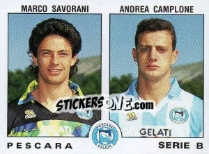 Cromo Andrea Camplone / Marco Savorani - Calciatori 1991-1992 - Panini