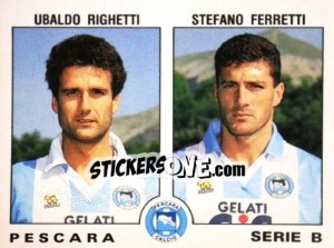 Sticker Stefano Ferretti / Ubaldo Righetti - Calciatori 1991-1992 - Panini