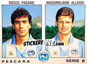 Figurina Massimiliano Allegri / Rocco Pagano - Calciatori 1991-1992 - Panini