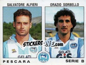 Cromo Salvatore Alfieri / Orazio Sorbello - Calciatori 1991-1992 - Panini