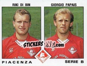 Sticker Rjkj Di Bin / Giorgio Papais - Calciatori 1991-1992 - Panini