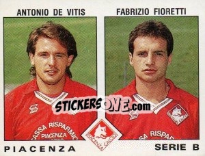 Cromo Antonio De Vitis / Fabrizio Fioretti - Calciatori 1991-1992 - Panini