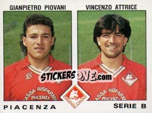Sticker Vincenzo Attrice / Gianpietro Piovani - Calciatori 1991-1992 n. 516 - Panini