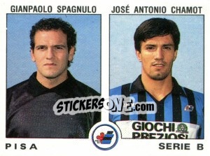 Sticker José Antonio Chamot / Gianpaolo Spagnulo - Calciatori 1991-1992 n. 519 - Panini