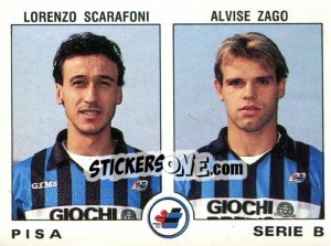 Sticker Lorenzo Scarafoni / Alvise Zago - Calciatori 1991-1992 n. 524 - Panini