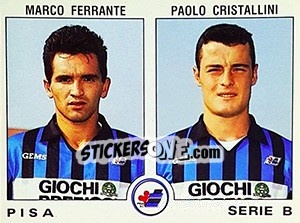 Sticker Paolo Cristallini / Marco Ferrante - Calciatori 1991-1992 n. 525 - Panini