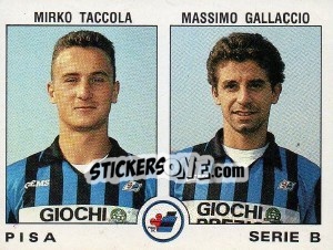 Sticker Massimo Gallaccio / Mirko Taccola - Calciatori 1991-1992 - Panini