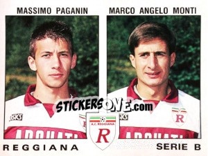 Sticker Marco Angelo Monti / Massimo Paganin - Calciatori 1991-1992 n. 530 - Panini