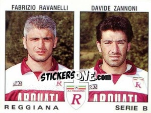 Sticker Fabrizio Ravanelli / Davide Zannoni - Calciatori 1991-1992 - Panini