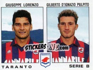 Sticker Pulpito Gilberto D'Ignazio / Giuseppe Lorenzo - Calciatori 1991-1992 n. 543 - Panini