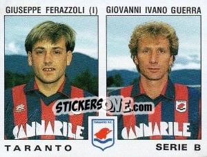 Figurina Giuseppe Ferazzoli / Giovanni Ivano Guerra - Calciatori 1991-1992 - Panini