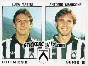 Sticker Antonio Manicone / Luca Mattei - Calciatori 1991-1992 n. 550 - Panini