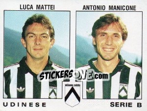 Figurina Antonio Manicone / Luca Mattei - Calciatori 1991-1992 - Panini