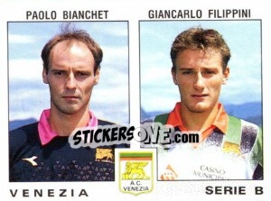 Sticker Paolo Bianchet / Giancarlo Filipinni - Calciatori 1991-1992 n. 555 - Panini