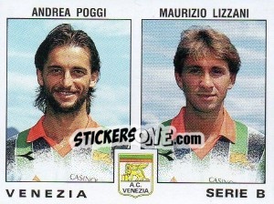 Cromo Andrea Poggi / Maurixzio Lizzani - Calciatori 1991-1992 - Panini