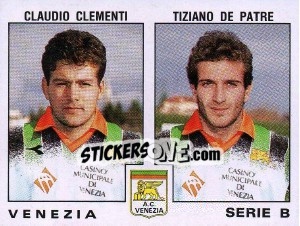 Cromo Claudio Clementi / Tiziano De Patre - Calciatori 1991-1992 - Panini