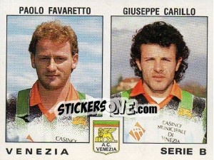 Sticker Paolo Favaretto / Giuseppe Carillo - Calciatori 1991-1992 n. 562 - Panini