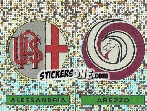 Figurina Badge Alessandria / Badge Arezzo - Calciatori 1991-1992 - Panini