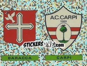 Sticker Badge Baracca / Badge Carpi - Calciatori 1991-1992 n. 566 - Panini